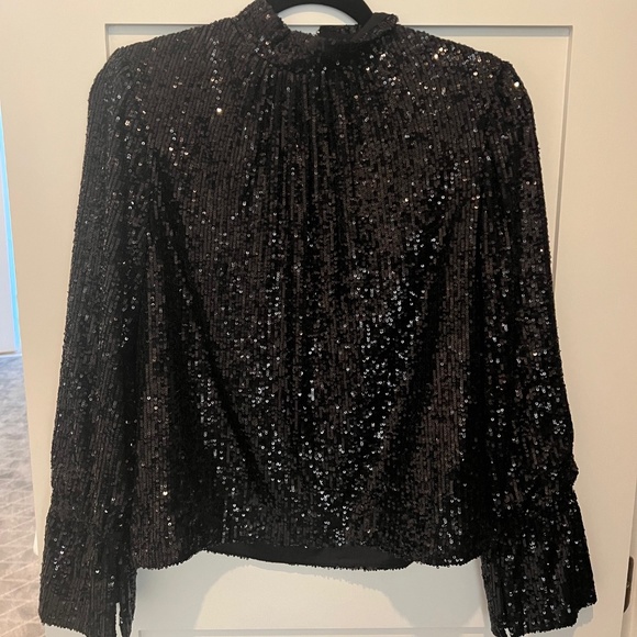 Zadig & Voltaire Noir Sequin Top - Picture 1 of 7